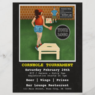 Roligt Fundraiser Pub Restaurant Cornhole Tourname Reklamblad