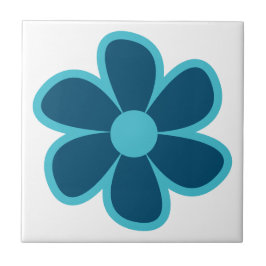 Roligt Funky 60 s 70-tal Retro Flower Ceramic Tile Kakelplatta