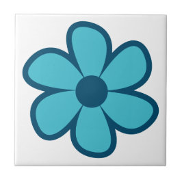 Roligt Funky 60 s 70-tal Retro Flower Ceramic Tile Kakelplatta