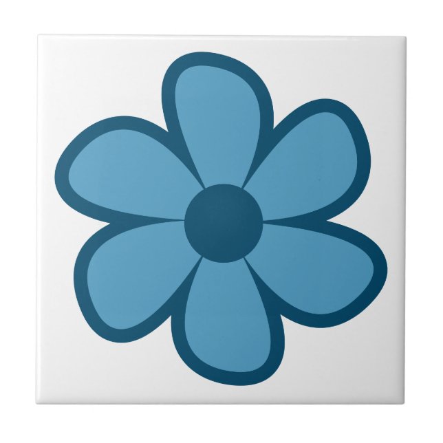 Roligt Funky 60 s 70-tal Retro Flower Ceramic Tile Kakelplatta (Framsidan)