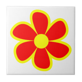 Roligt Funky 60 s 70-tal Retro Flower Ceramic Tile Kakelplatta