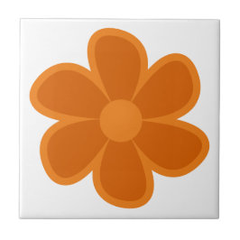 Roligt Funky 60 s 70-tal Retro Flower Ceramic Tile Kakelplatta