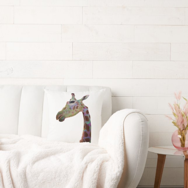 Roligt funky färglös Giraffe Dekorativ kudde (Soffa)
