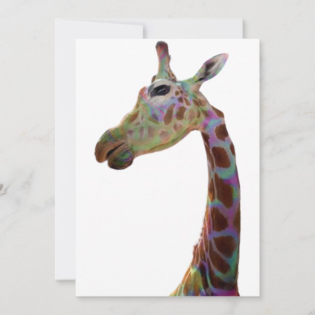 Roligt funky färglös Giraffe Poster Inbjudningar (Framsida)