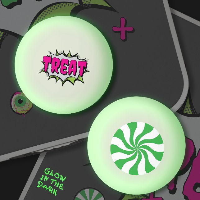 Roligt Funky Peppermint Candy "Treat" Anpassade Pingisboll (Skapare uppladdad)