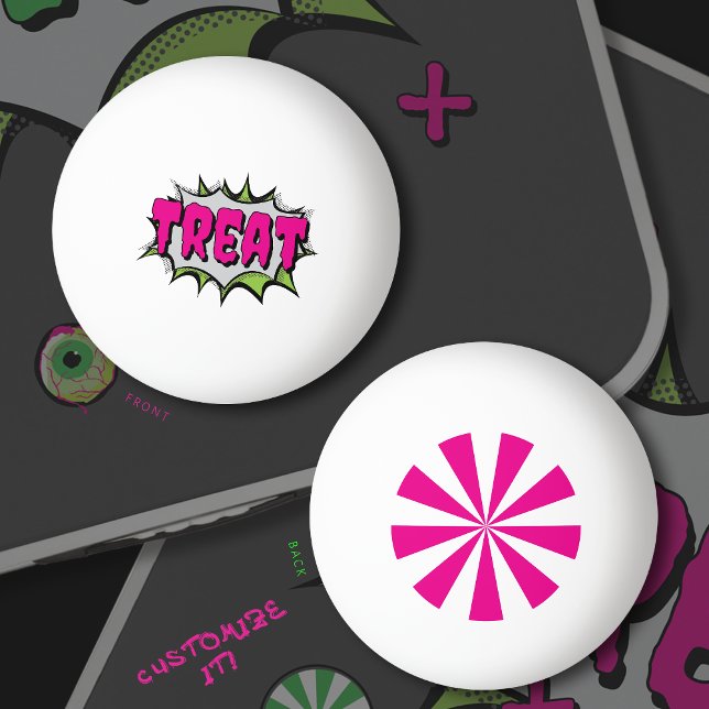 Roligt Funky Peppermint Candy "Treat" Anpassade Pingisboll (Skapare uppladdad)