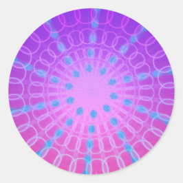 Roligt Funky Psychedelic Circular Burst Sticker Runt Klistermärke