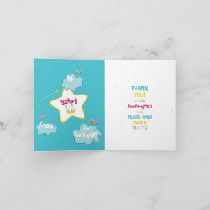 Roligt Funny Cute Tooth Fairy Personlig Tack Kort