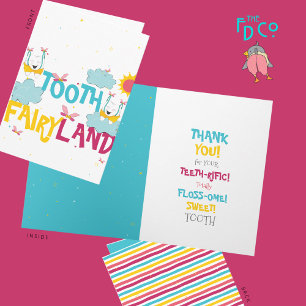 Roligt Funny Cute Tooth Fairy Tack Pun Kort