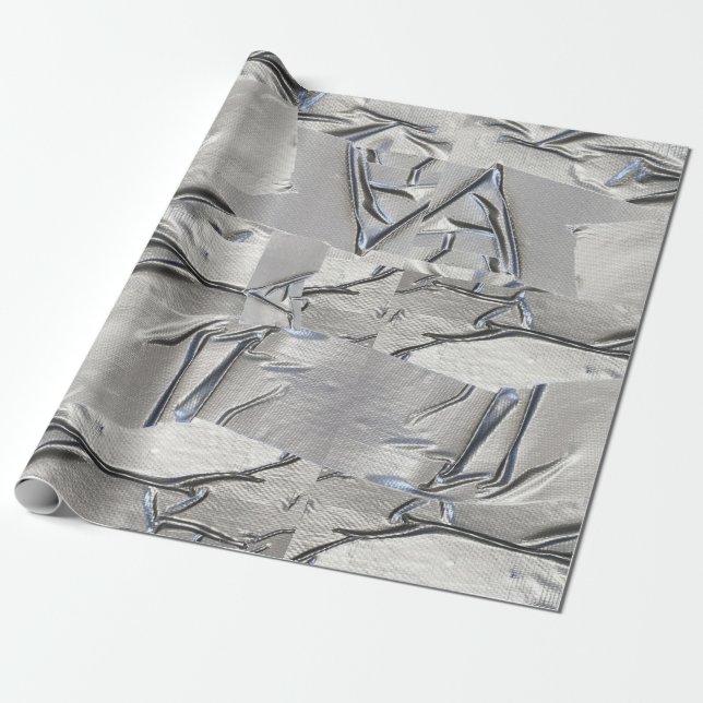 Roligt Funny Duct Tape Silver Presentpapper (Utrullad)