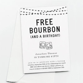 Roligt Funny Free Bourbon Födelsedagsfest inbjudan