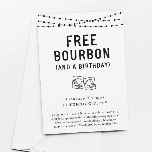 Roligt Funny Free Bourbon Födelsedagsfest inbjudan (Skapare uppladdad)