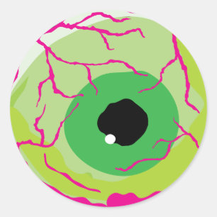 Roligt Funny Halloween Scary Cute Zombie Eyeball Runt Klistermärke