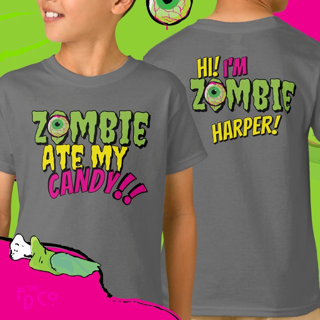 Roligt Funny "Zombie Ate My Candy" Halloween T Shirt (Skapare uppladdad)