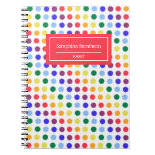 Roligt Fuzzy Rainbow Dots Personlig Anteckningsbok