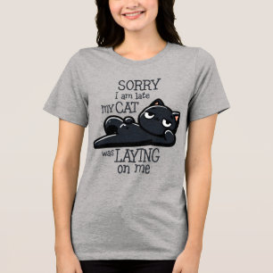 Roligt galet ord konst T-Shirt Roligt sen katt äls