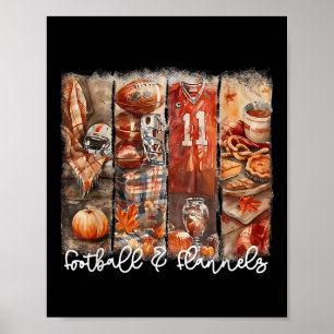 Roligt Game Day Football & Flanell Fall Vibes Poster