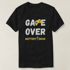 Roligt Game Over Batteri Dött Konst T Shirt