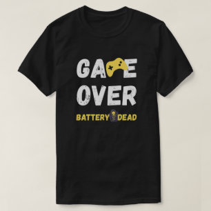 Roligt Game Over Batteri Dött Konst T Shirt