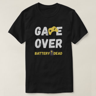 Roligt Game Over Batteri Dött Konst T Shirt