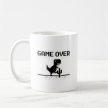 Roligt Game Over Pixel Dinosaur Ingen Internet 