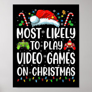 Roligt Gamer som troligast spelar videospel på Chr Poster
