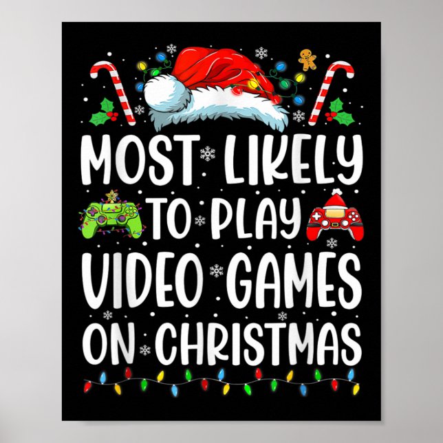 Roligt Gamer som troligast spelar videospel på Chr Poster (Framsidan)