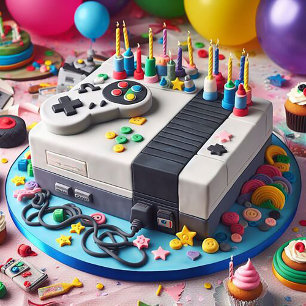 ROLIGT GAMERS THEME BARNS FÖDELSEDAG CAKE KORT