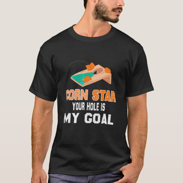 Roligt Games team Cornhole Player Cornstar Ditt Hå T Shirt (Framsida)