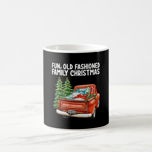 Roligt Gamla Fashienade familjejulen Lastbil Träd Kaffemugg (Center)