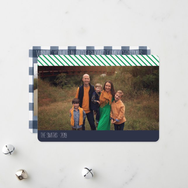 Roligt Gammal fasad julfoto Julkort (Fram/Back In Situ)