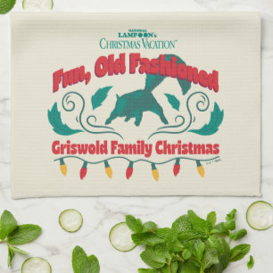 Roligt, gammal, fastiserad juljul i Griswold-famil Kökshandduk