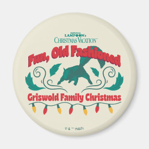 Roligt, gammal, fastiserad juljul i Griswold-famil Magnet