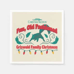 Roligt, gammal, fastiserad juljul i Griswold-famil Pappersservett