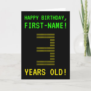 Roligt GAMMALA Geeky Nerdy "3 ÅR!", Födelsedagkort Kort