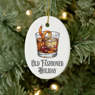 Roligt gammaldags höjdpunkt cocktail jul julgransprydnad keramik