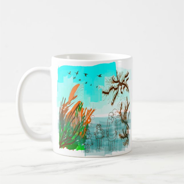 Roligt gånger med Grandma-Contemporary utomhus-vy Kaffemugg (Vänster)