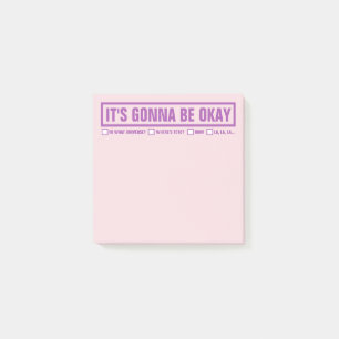 Roligt "går det att vara godkännande" 3" x3 ", post-it block