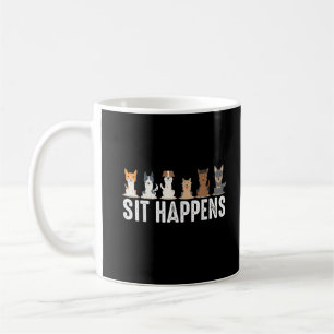 Roligt Går Ut Sitter Snyggt Hundar Kaffemugg