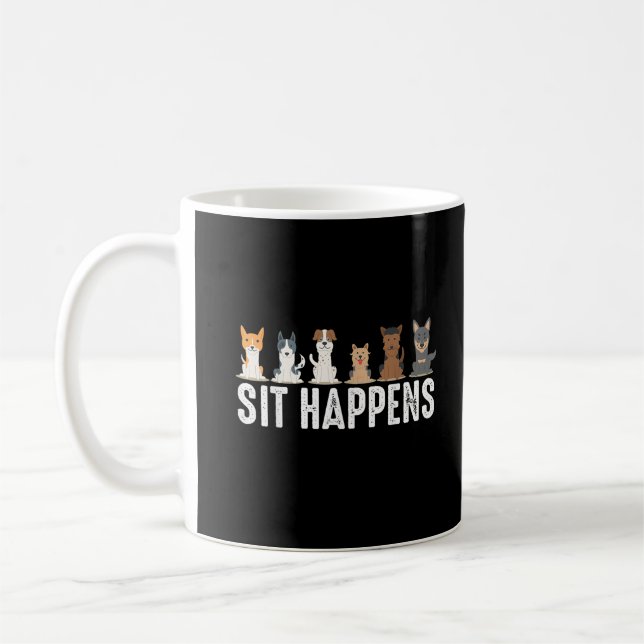 Roligt Går Ut Sitter Snyggt Hundar Kaffemugg (Vänster)