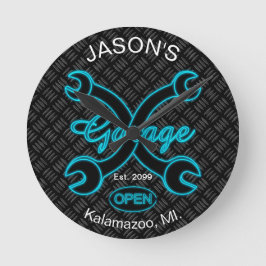 Roligt Garage Wall Clock w Vintage S-Wrenches Rund Klocka