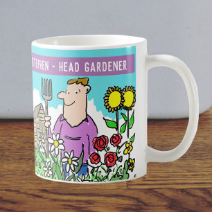 Roligt Gardener Mugg. Lägg till ditt namnval. Kaffemugg