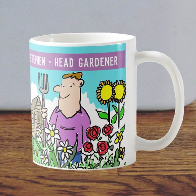 Roligt Gardener Mugg. Lägg till ditt namnval. Kaffemugg (Skapare uppladdad)