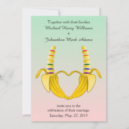 Roligt Gay Banana Heart Wedding bjudande Inbjudningar