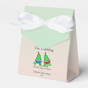 Roligt Gay Pair eller Pears Wedding Favor Presentaskar