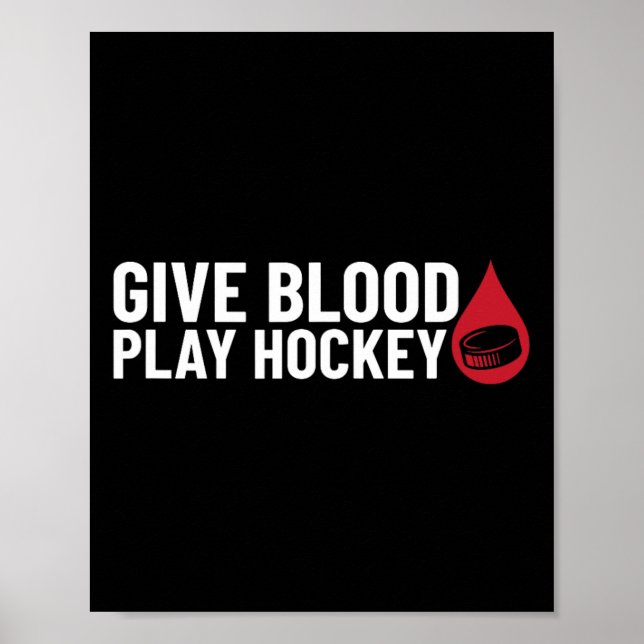 Roligt Ge Blood Play Hockey Poster (Framsidan)