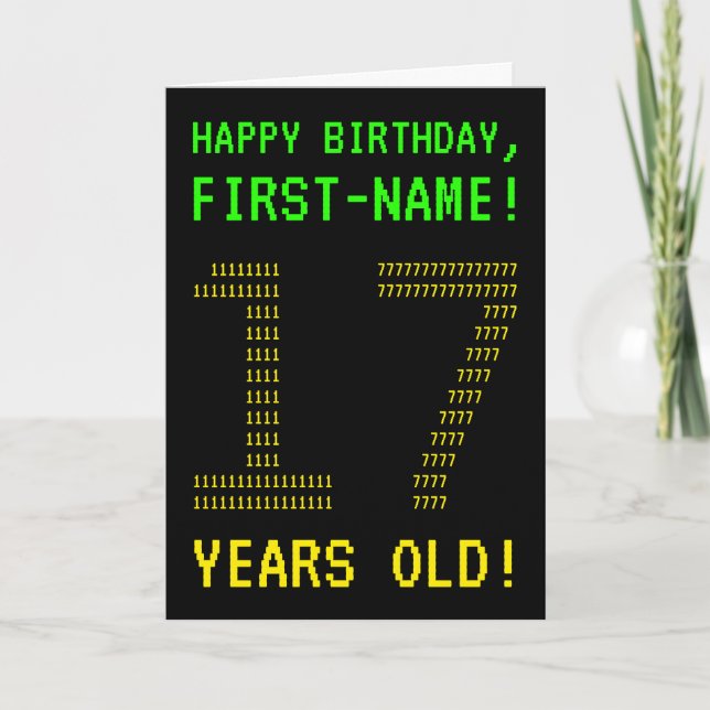Roligt, Geeky, Nerdy "17 ÅR GAMLA!" Födelsedagskor Kort (Framsida)