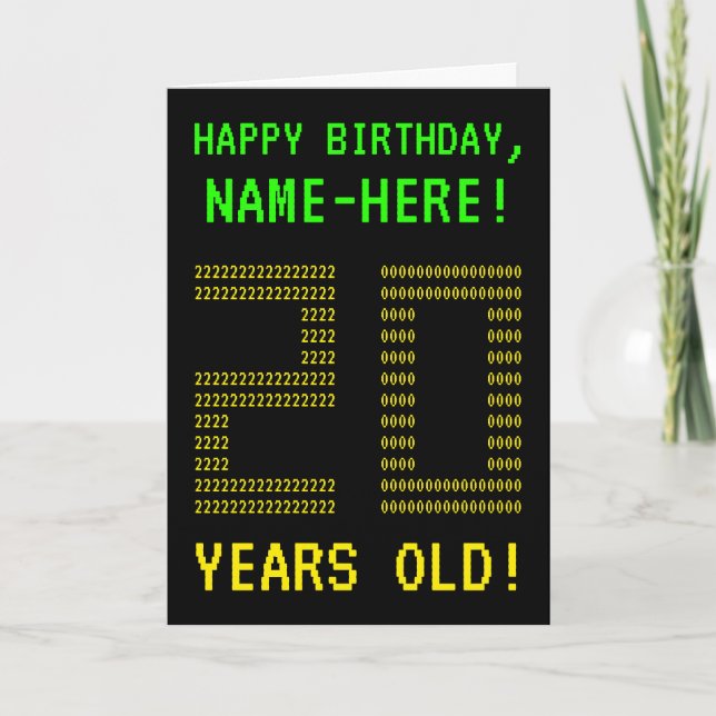 Roligt, Geeky, Nerdy "20 ÅR GAMLA!" Födelsedagskor Kort (Framsida)