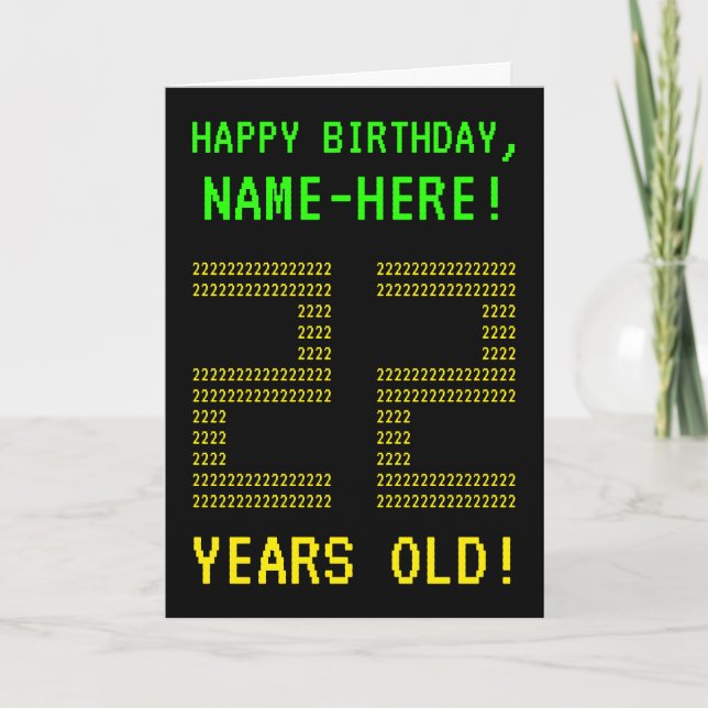 Roligt, Geeky, Nerdy "22 ÅR GAMLA!" Födelsedagskor Kort (Framsida)
