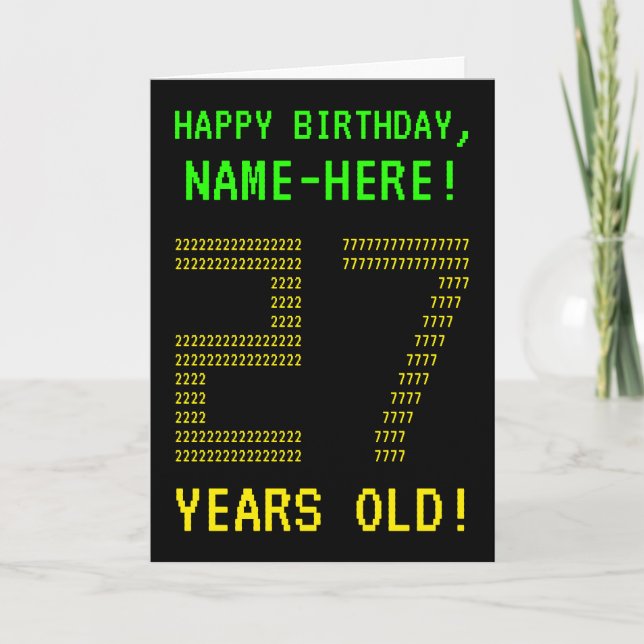 Roligt, Geeky, Nerdy "27 ÅR GAMLA!" Födelsedagskor Kort (Framsida)